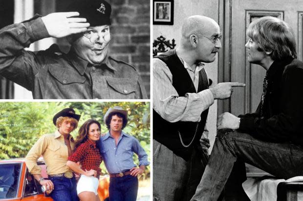 Scenes from The Benny Hill Show, The Dukes of Hazzard and Till Death Us Do Part