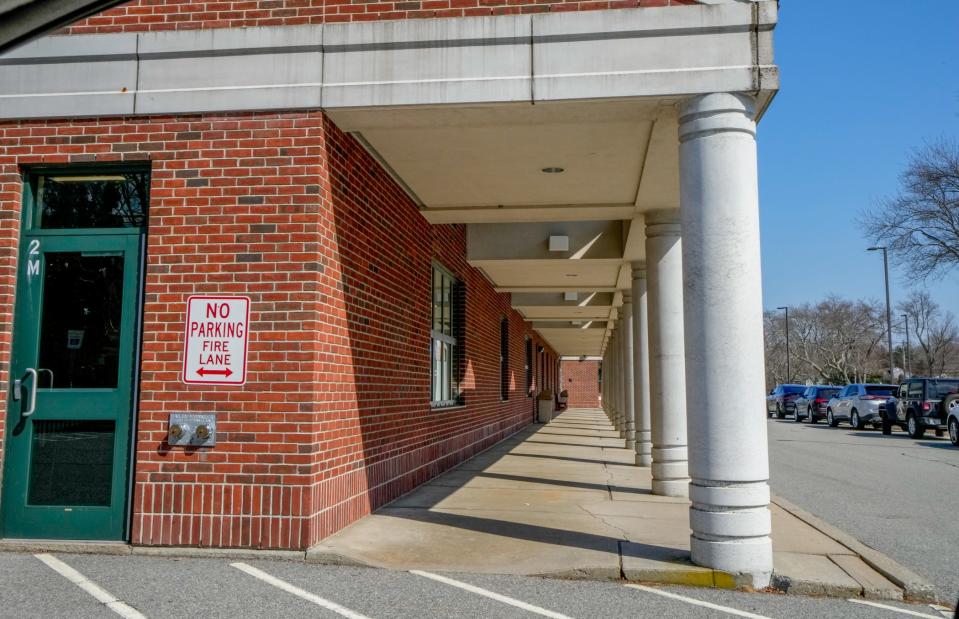 The student entrance at the Barrington High School.