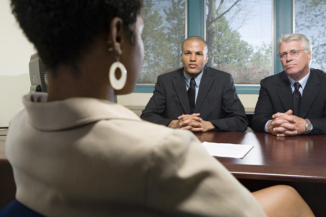 Woman in an interview