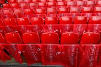 Football Soccer - Manchester United v Everton - Barclays Premier League - Old Trafford - 3/4/16 Tributes placed on seats to mark the 60th anniversary of the debut of Sir Bobby Charlton before the game Action Images via Reuters / Jason Cairnduff Livepic EDITORIAL USE ONLY.