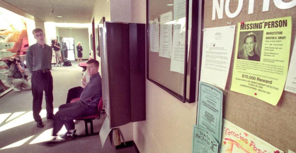 Paul Flores, seated, waits to testify before a San Luis Obispo County grand jury about Kristin Smart’s disappearance on Oct. 17, 1996. Flores was sentenced to 25 years to life in prison for Smart’s murder on Friday, March 10, 2023.