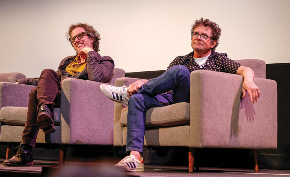 Guggenheim left and Fox at the Paramount Theatre in Austin during the 2023 SXSW Film Festival.