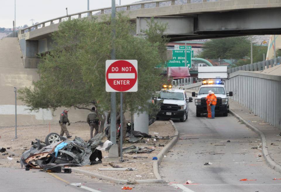 Four people are confirmed dead after an Oct. 30, 2023, pursuit by a Texas Department of Public Safety trooper of a car whose driver refused to pull over earlier that day. All are believed to be migrants, but their identities are yet to be confirmed, a DPS official said.