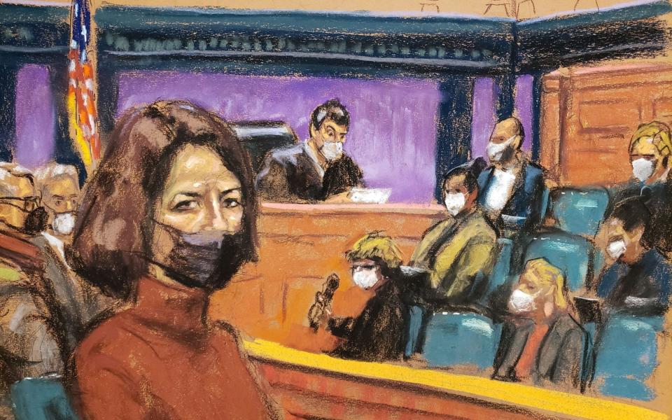 Jeffrey Epstein associate Ghislaine Maxwell sits as the guilty verdict in her sex abuse trial is read in a courtroom sketch - Reuters