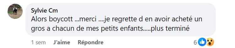 <span>Capture d'écran d'un commentaire sur Facebook laissé sous la vidéo prétendant qu'il y a des insectes dans les chocolats Kinder, prise le 19 avril 2024</span>