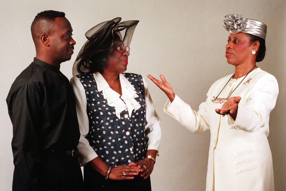 From left, James Williams, Lela Thompson and Marie Williams in a promotional photo for "It's So Nice to Be Civilized" performed by the Willis Richardson Players.