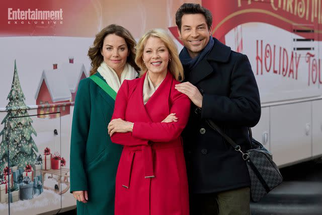 2023 Hallmark Media/Photographer: Craig Minielly Erica Durance, Barbara Niven, Brennan Elliott in 'Ms. Christmas Comes to Town'