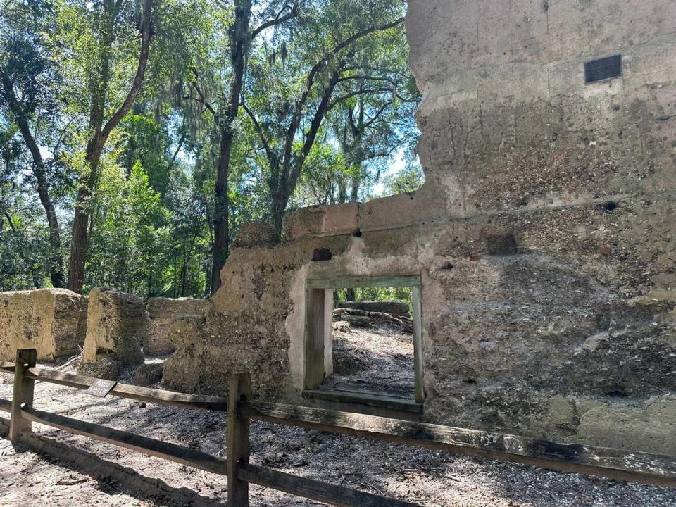 A front, exterior view of the main house remains at the Stoney-Baynard Ruins in Sea Pines on Hilton Head Island. The ruins are what is left of the mansion at what was once called Braddock Point Plantation. They can be found off of Plantation Drive.