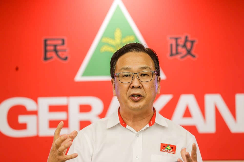 Gerakan president Datuk Dominic Lau speaks to reporters during a pressconference at the party’s headquarters in Kuala Lumpur January 15, 2022. — Picture by Hari Anggara