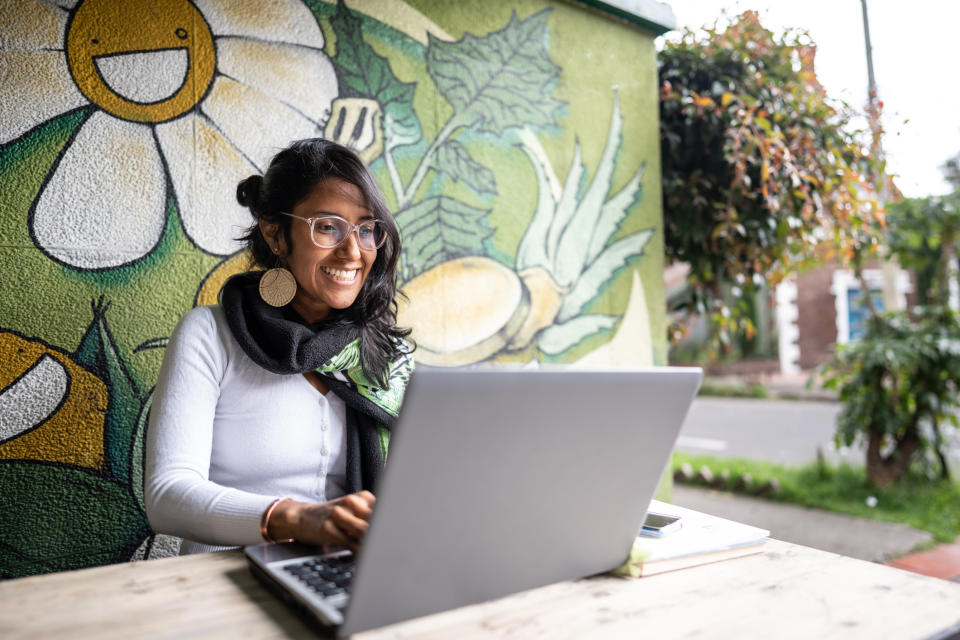 woman on her laptop