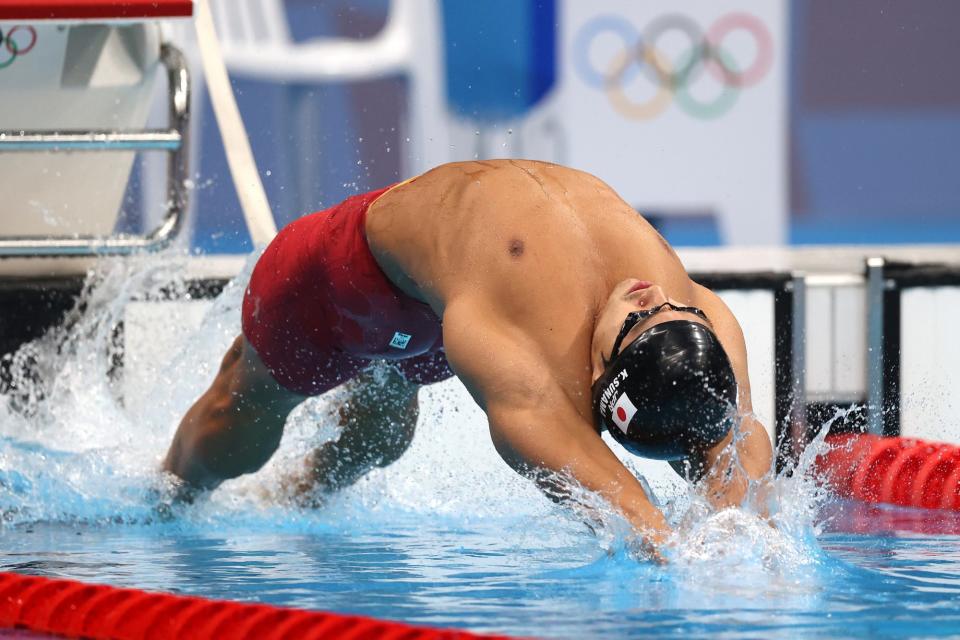 <p>Team Japan swimmer Sunama competing in the men's 200m backstroke semifinal.</p>