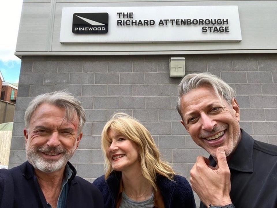 Gang’s back together: Laura Dern, Sam Neill and Jeff Goldblum (Laura Dern/Instagram)