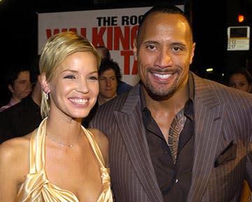 Ashley Scott and Dwayne "The Rock" Johnson at the LA premiere of MGM's Walking Tall