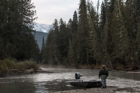 Zorn on the Mitchell River, hunting for bears - Credit: sarah marshall