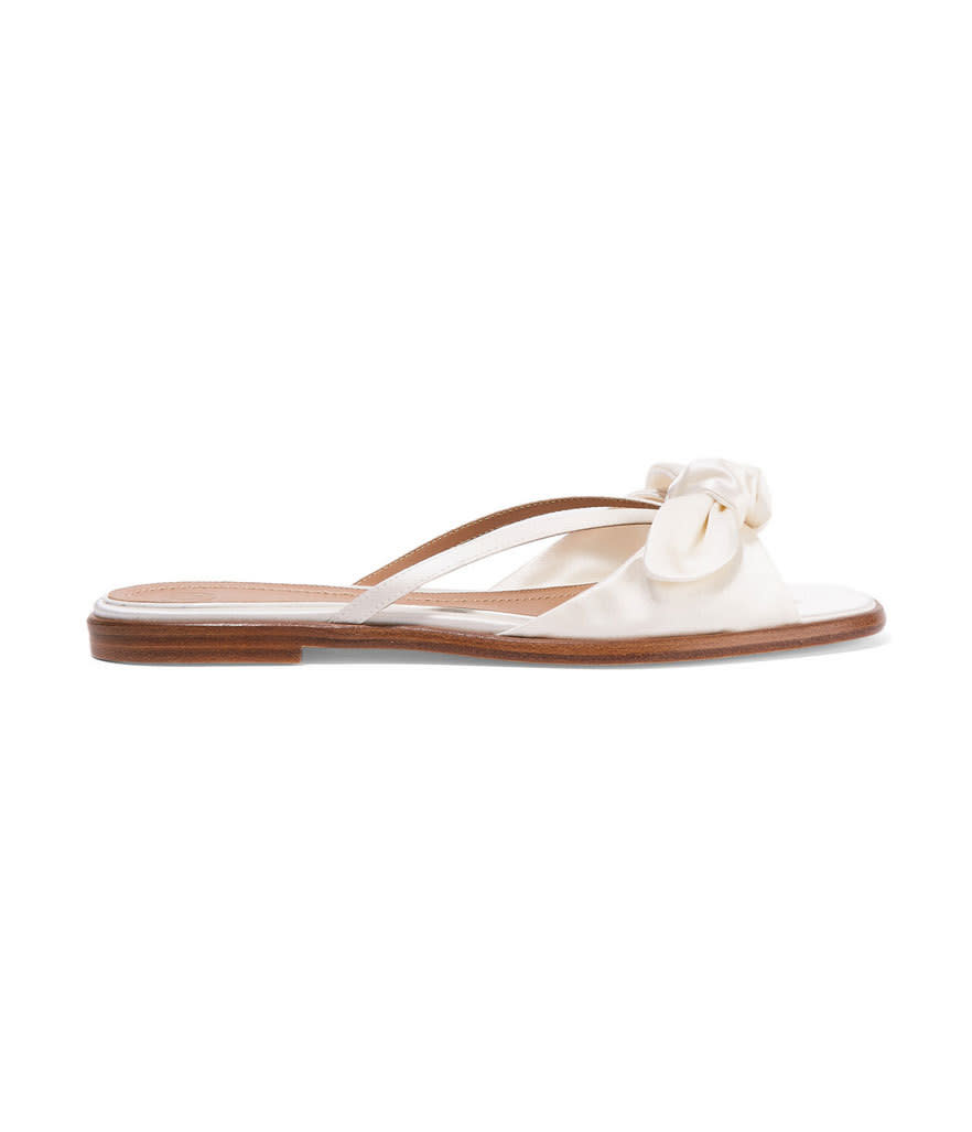 The Row April Bow-Embellished Silk-Satin Sandals