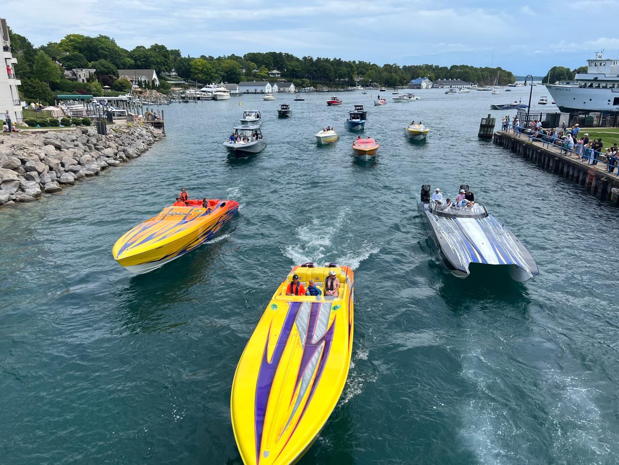 Boyne Thunder powerboats enter Charlevoix's Pine River Channel from Round Lake on July 8. This photo won third place in Weekly D in the Feature Photo category in the Michigan Press Association's 2023 Better Newspaper Contest.