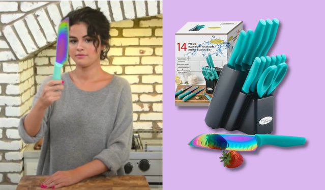 Snag the rainbow knife set Selena Gomez uses on her cooking show