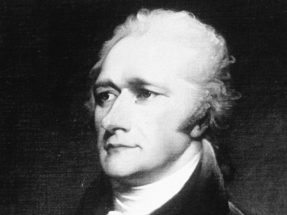A portrait of US treasury secretary Alexander Hamilton, circa 1800.