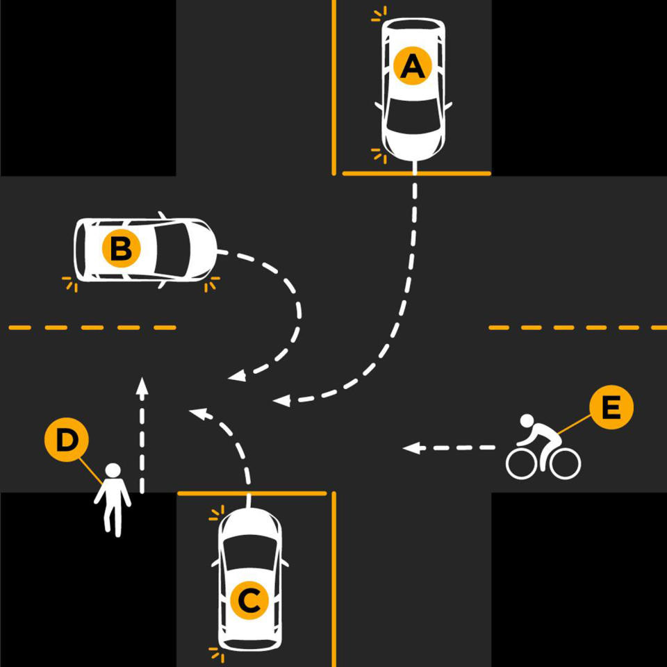 The tricky diagram was posted by NSW Road Safety