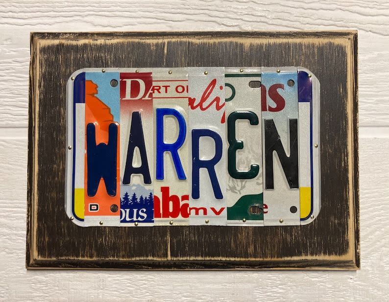 16) Personalized License Plate Sign