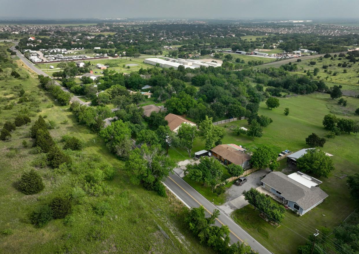 Residents in a row of houses and an RV park in the 7800 block of Blue Goose Road in far northeast Austin, photographed Thursday May 9, 2024, voted to de-annex from the City of Austin.