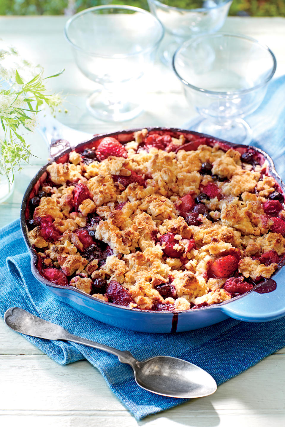 Berry Cobbler with Pecan Sandie Streusel