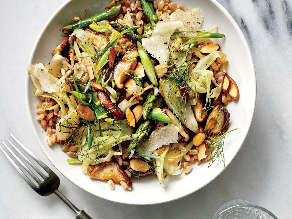 April: Mushroom and Asparagus Grain Bowl