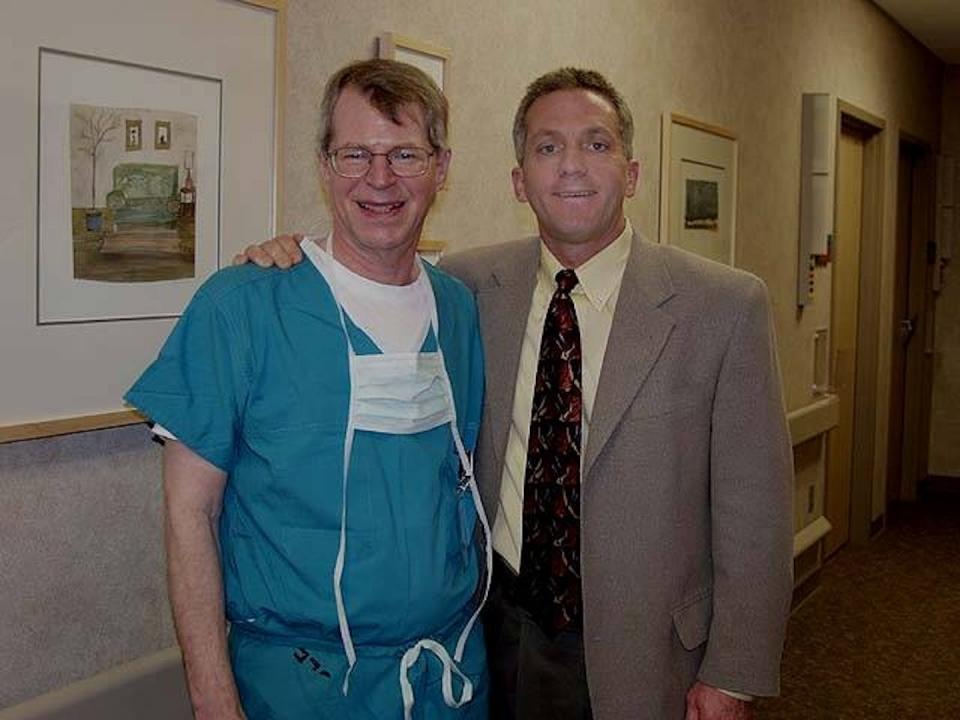 Leonard Berry, left, and Dr. Jonathan Leighton, a gastroenterologist at the Mayo Clinic, in Arizona, while Berry was working on a study there. Leonard Berry/Author, <a href="http://creativecommons.org/licenses/by-sa/4.0/" rel="nofollow noopener" target="_blank" data-ylk="slk:CC BY-SA;elm:context_link;itc:0;sec:content-canvas" class="link ">CC BY-SA</a>