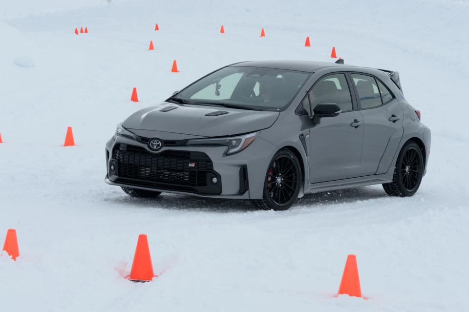 toyota gr corolla at bridgestone winter driving school ice track