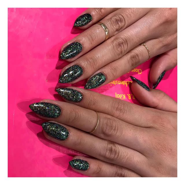 13) Saint Patrick’s Day Nail Idea: This Dark-Green Mani