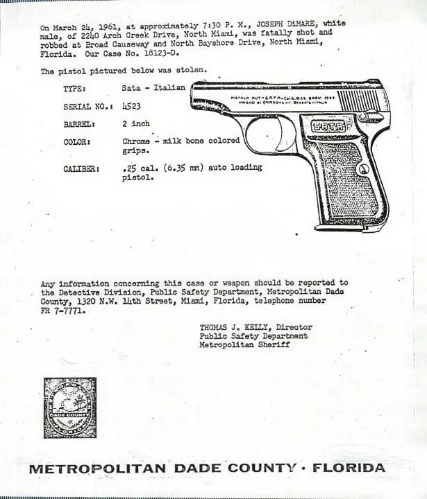 An image of Joseph DiMare&#39;s Italian pistol