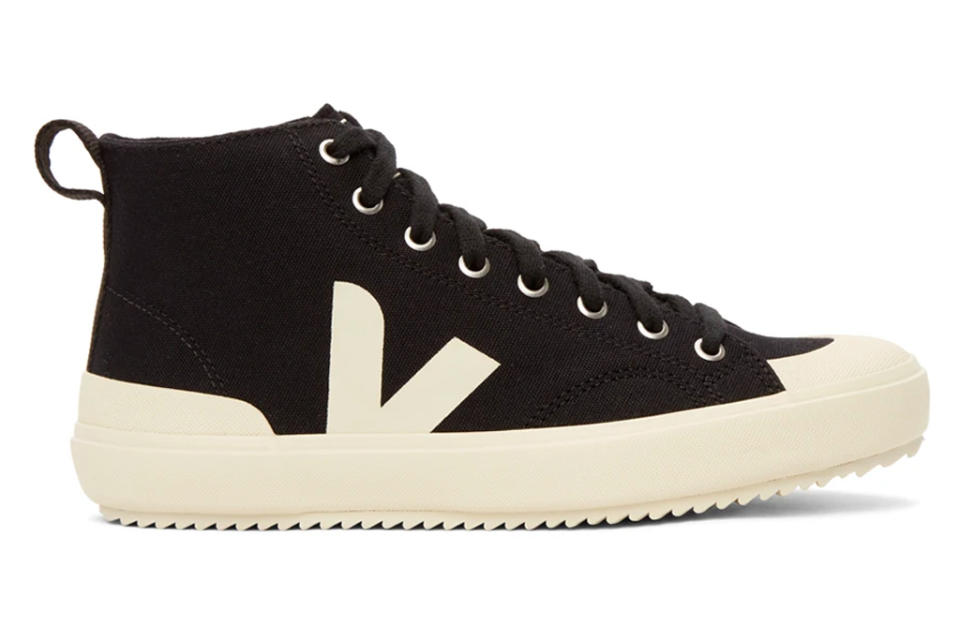 sneakers, high top, black white, veja