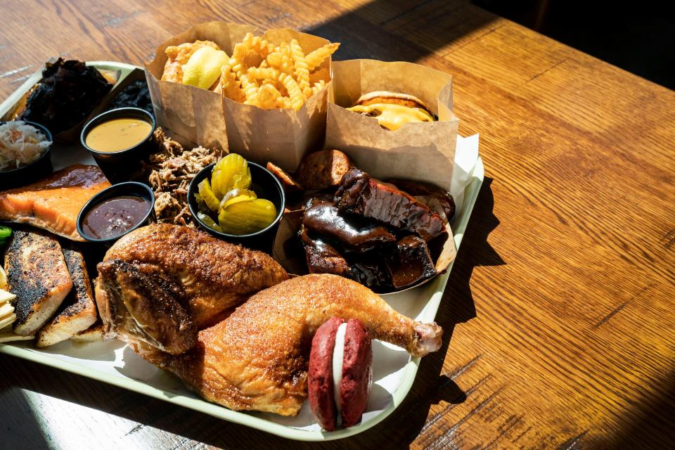 A tray of barbecue love at Tropical Smokehouse.