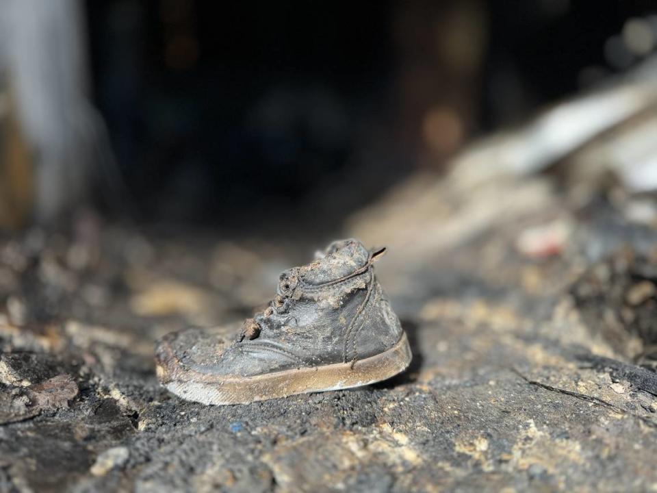 “Pictures say a thousand words. This one gets me every time I walk past it. I’m just so happy my family is alive,” said Zack Towne in a Facebook post of a picture of his son’s shoe. Towne’s home was destroyed in a fire on Jan. 8.