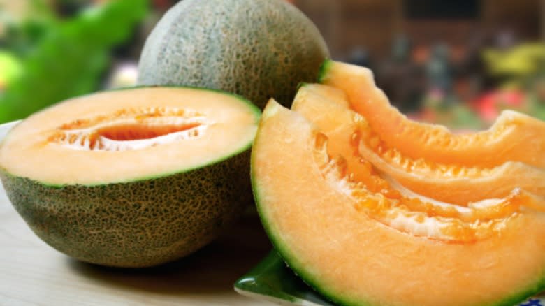 Sliced cantaloupe