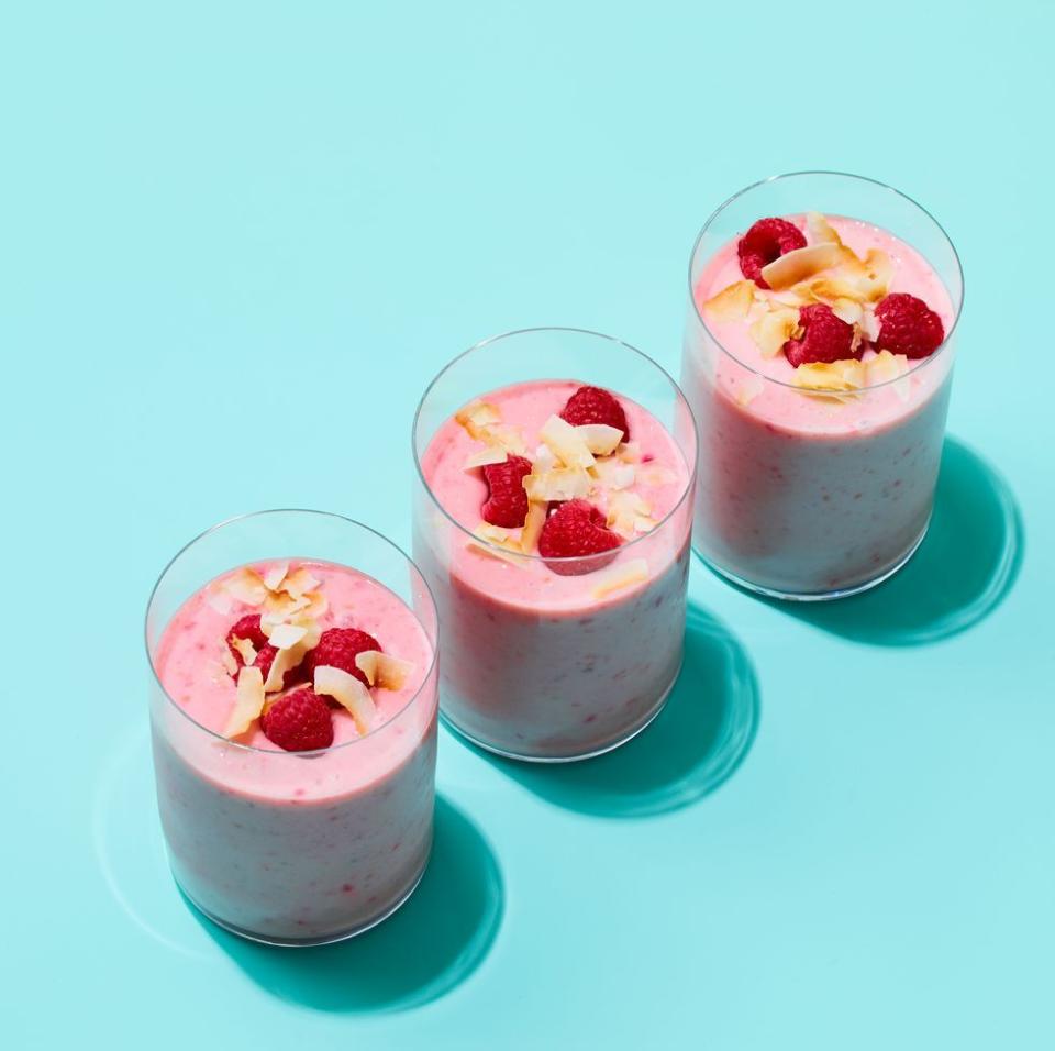 <p>This creamy smoothie is made in an <a href="https://www.goodhousekeeping.com/appliances/blender-reviews/g2067/best-immersion-blender/" rel="nofollow noopener" target="_blank" data-ylk="slk:immersion blender;elm:context_link;itc:0;sec:content-canvas" class="link ">immersion blender</a> for faster prep and easy cleanup!</p><p>Get the <strong><a href="https://www.goodhousekeeping.com/food-recipes/a34465353/coconut-raspberry-smoothie-recipe/" rel="nofollow noopener" target="_blank" data-ylk="slk:Coconut Raspberry Smoothie recipe;elm:context_link;itc:0;sec:content-canvas" class="link ">Coconut Raspberry Smoothie recipe</a></strong>. </p>