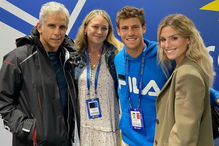 Ben Stiller, Christine Taylor, Diego Schwartzman y Eugenia De Martino