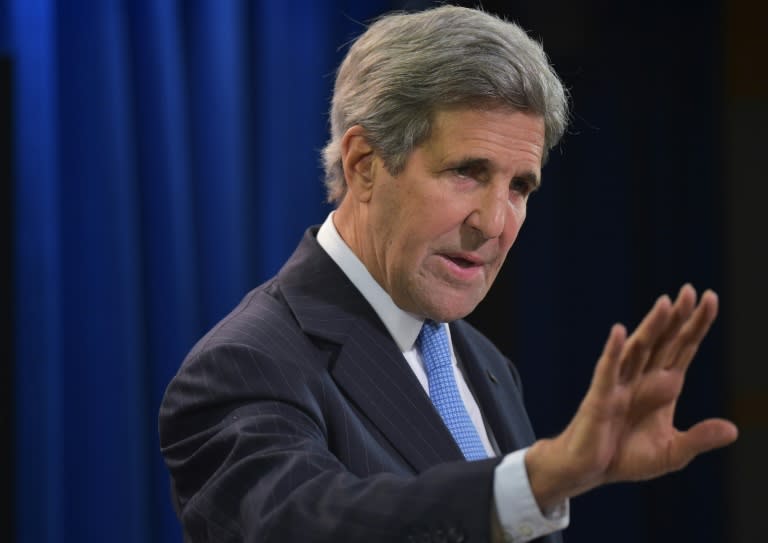 US Secretary of State John Kerry speaks to reporters in Washington DC, on May 3, 2016