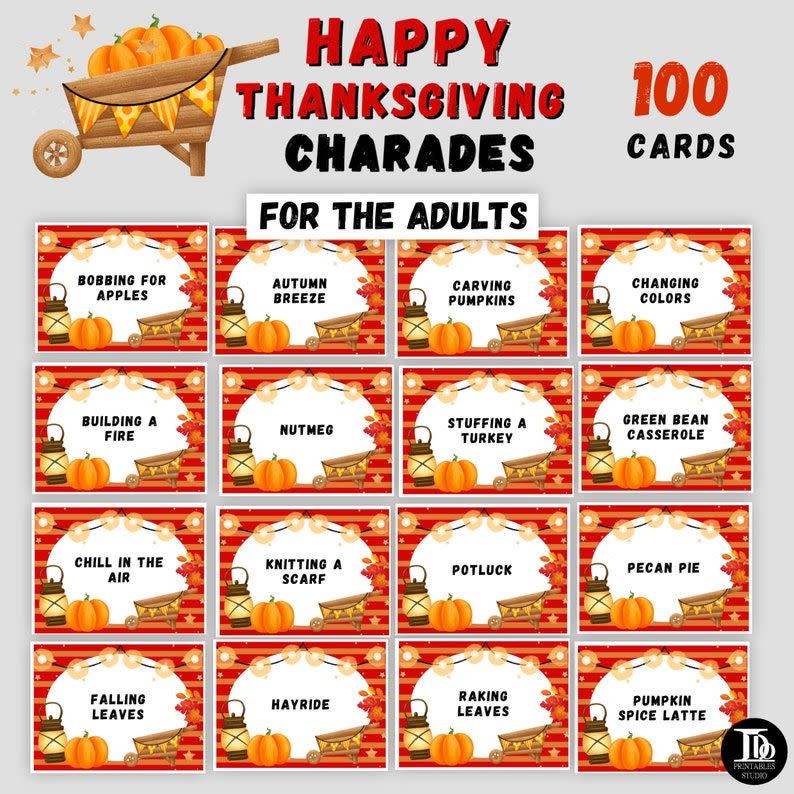 13) Printable Thanksgiving Charades