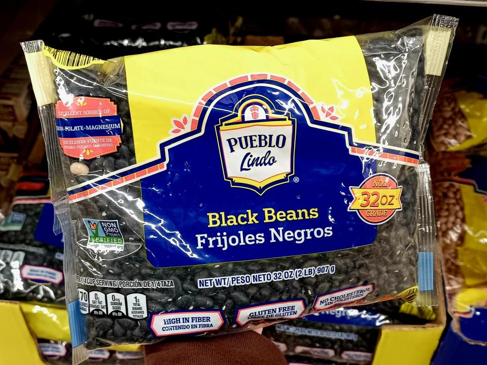 Dried black beans at Aldi