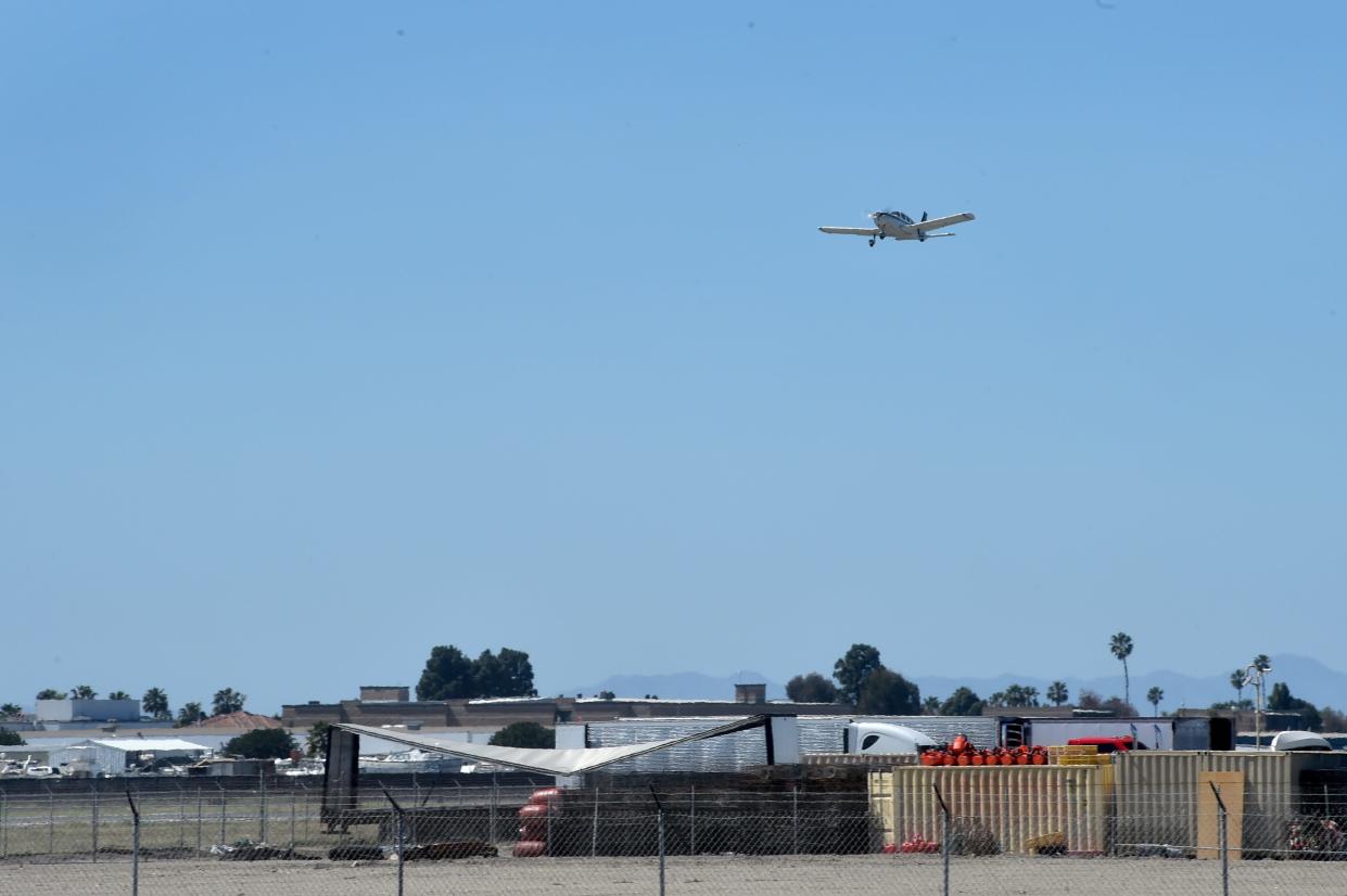 A plane takes off from the county-owned Oxnard Airport in 2022. The Ventura County Department of Airports has started gathering public feedback for two ongoing noise studies at the Camarillo and Oxnard facilities.