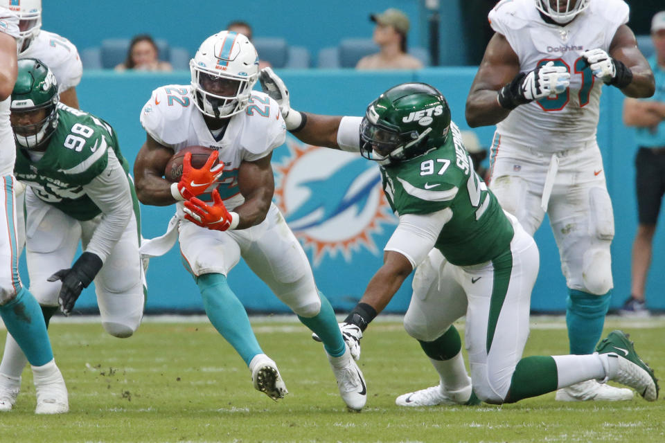 The Miami Dolphins waived RB Mark Walton on Tuesday. (Joel Auerbach/Getty Images)