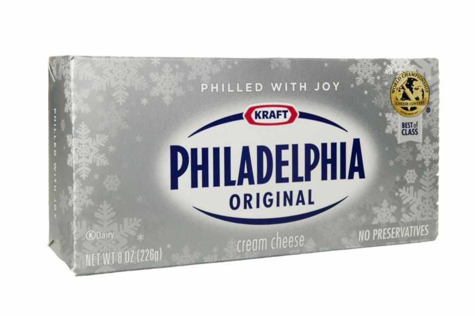 Philadelphia cream cheese package with "Best in Class" seal, for an article on Work & Money