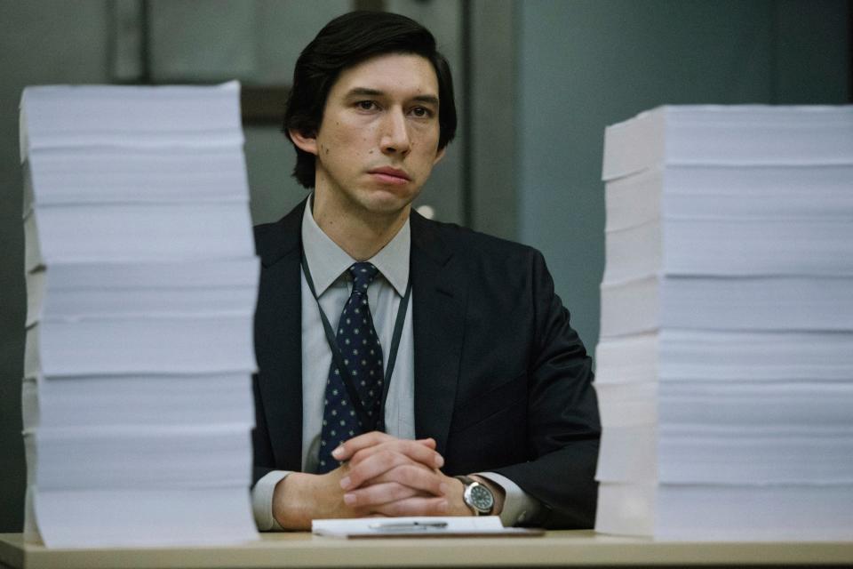 Adam Driver in a scene from "The Report."