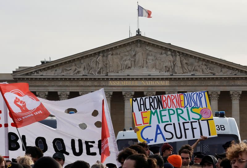 French government's pension reform bill at the National Assembly in Paris