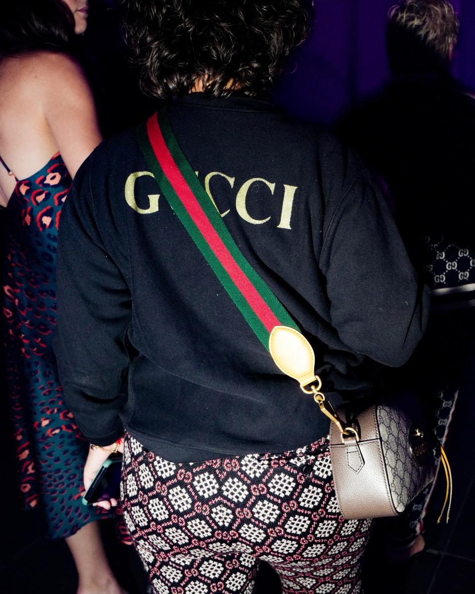 A Gucci-clad guest