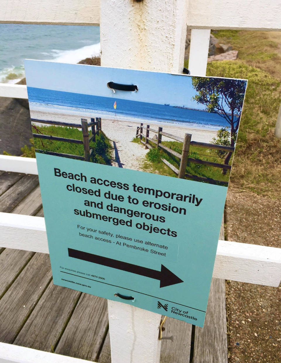 A sign erected at the south end of Stockton Beach. Source: Save Stockton Beach