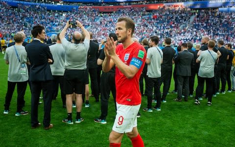 Harry Kane leaves the field after the disappointing loss to Belgium - Credit: Julian Simmonds/For The Telegraph