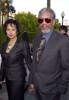 Morgan Freeman and wife at the premiere of Paramount's Along Came A Spider