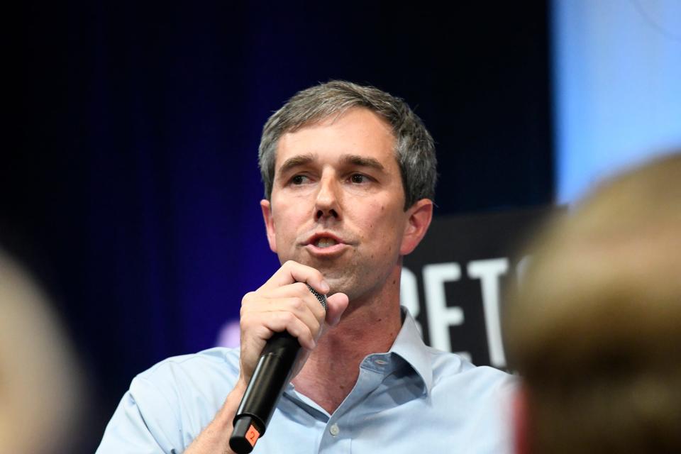 Democratic presidential candidate Beto O'Rourke addresses the South Carolina Democratic Party convention, Saturday, June 22, 2019 in Columbia, S.C.